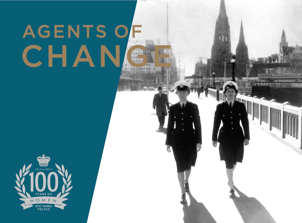 Image of promotional artwork for exhibition celebrating 100 years of women in policing